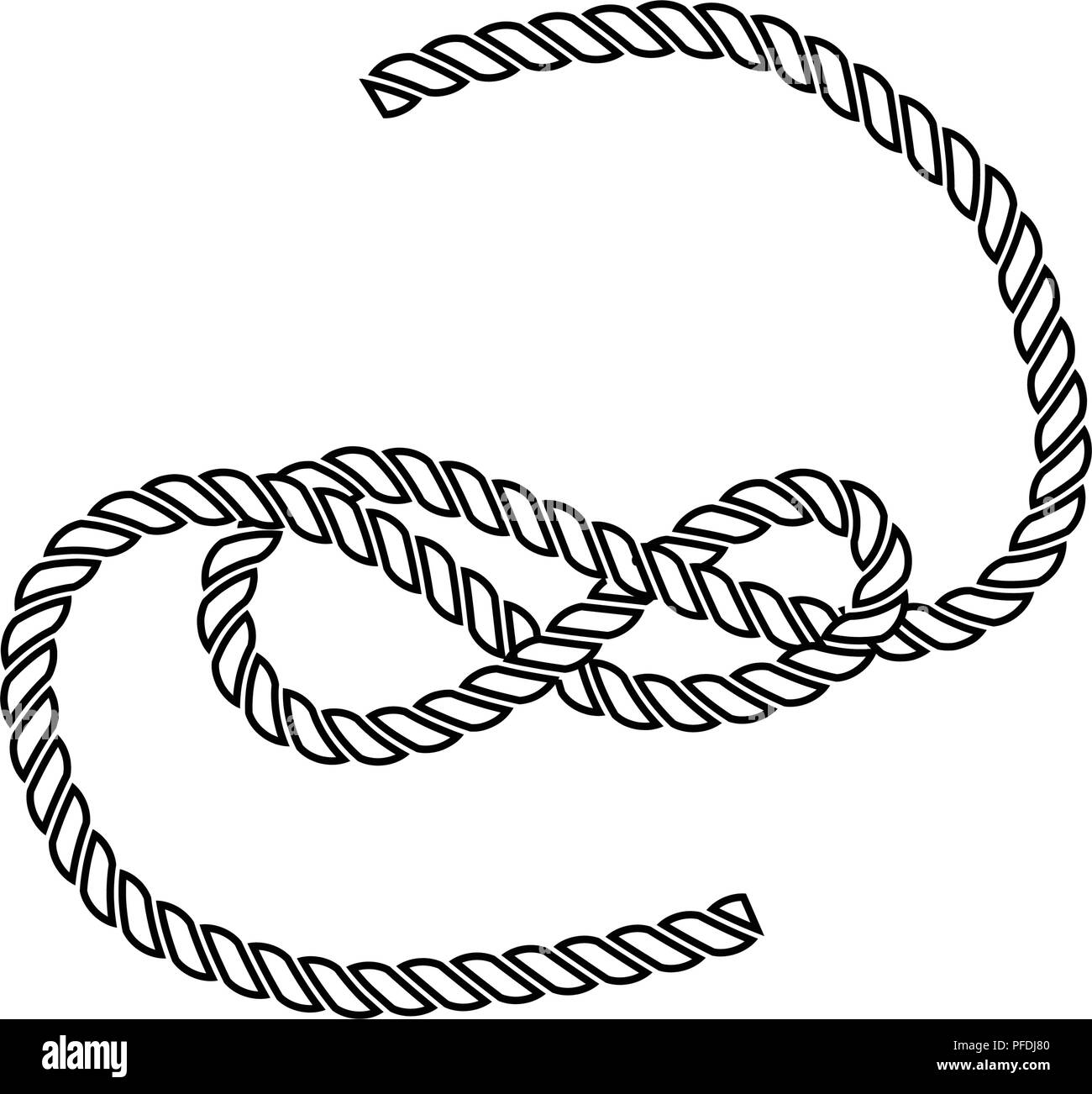 Icon of rope. Thin line design. Vector illustration Stock Vector