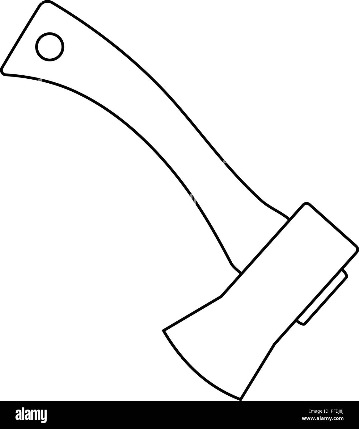 Icon of camping axe. Thin line design. Vector illustration. Stock Vector
