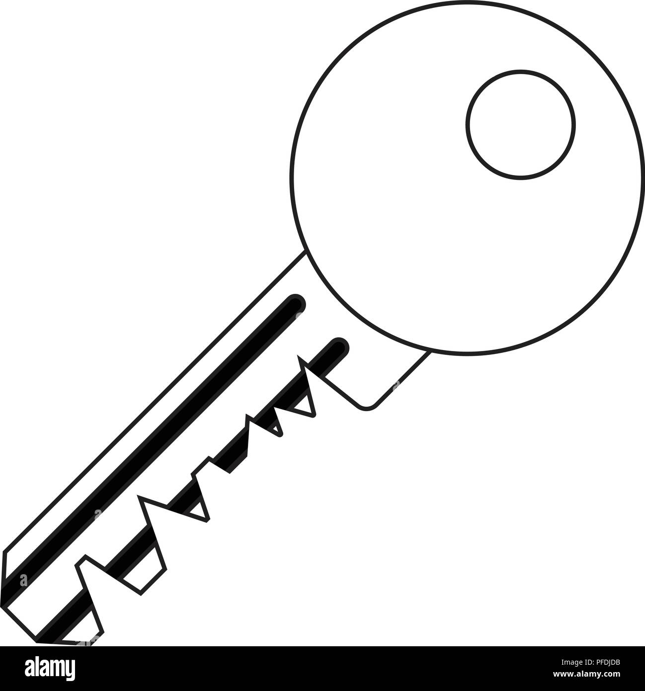 Icon of Key. Thin line design. Vector illustration Stock Vector Image ...