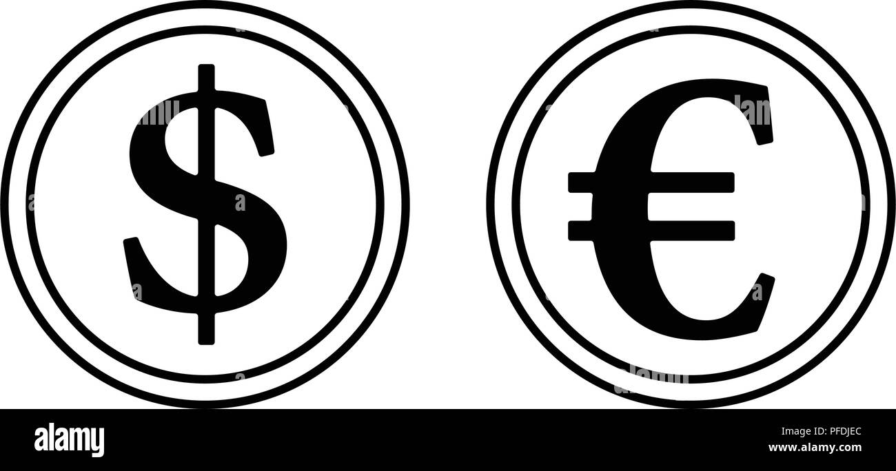 Icon of Stack of coins. Thin line design. Vector illustration Stock ...