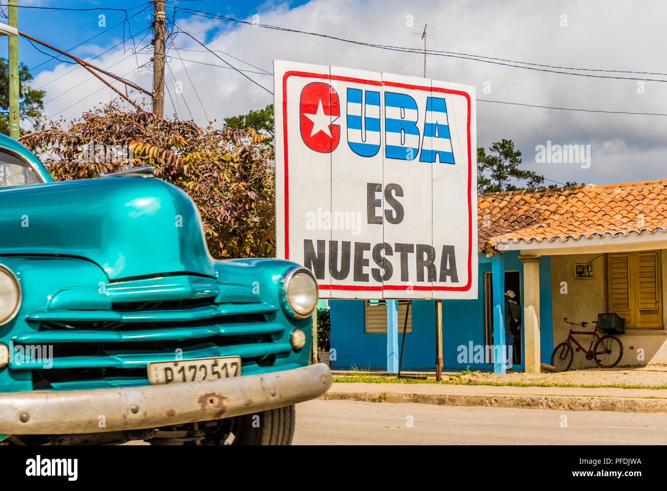 A typical view in Vinales Valley in Cuba. Stock Photo