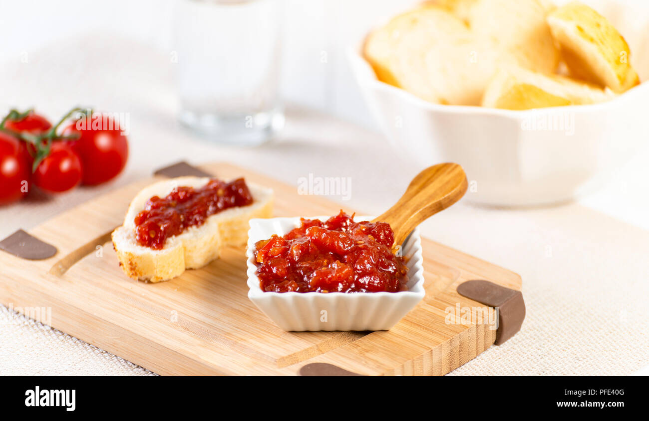 Tomato Jelly bread Stock Photo Alamy
