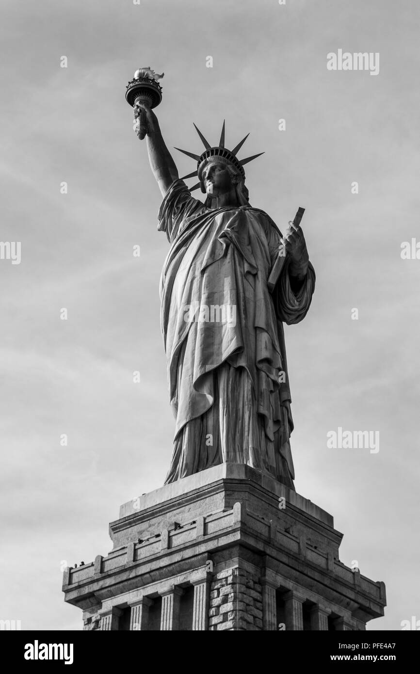 Statue of liberty (dedicated on October 28, 1886) is one of the most famous  icons of the USA Stock Photo - Alamy