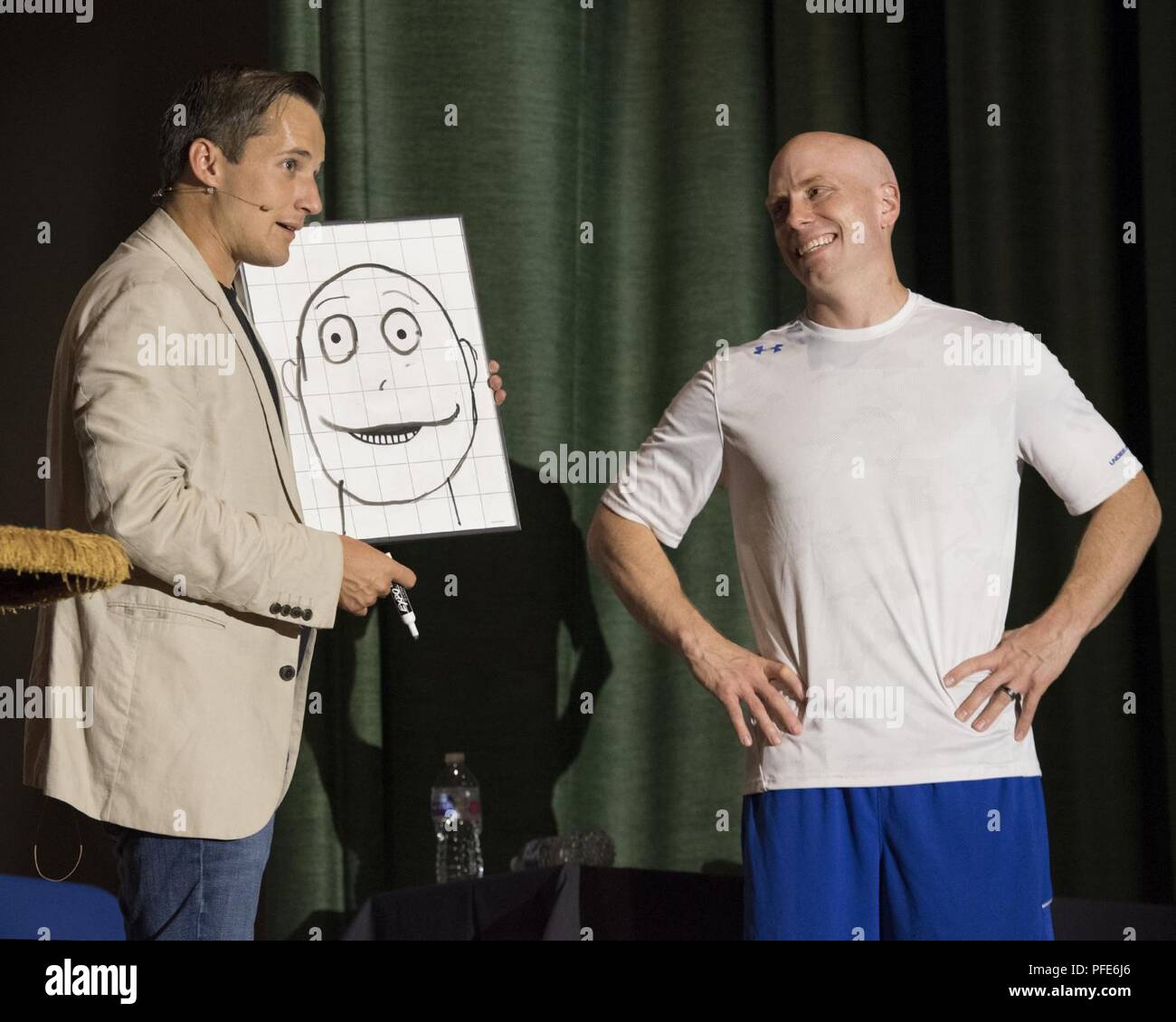 Comedian and ventriloquist entertainer, Ryan, animates a drawing of a