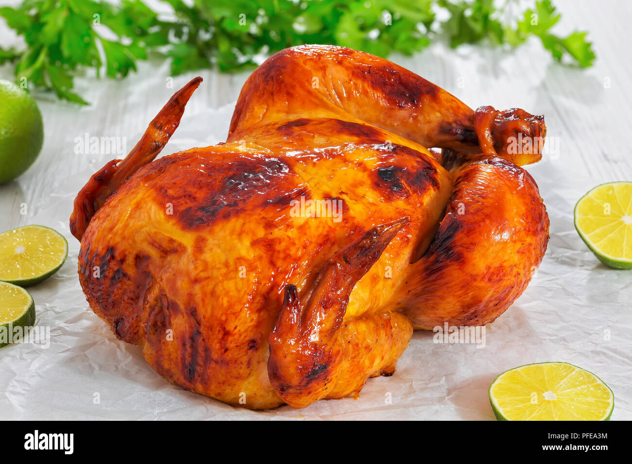 Whole chicken roasted hires stock photography and images Alamy