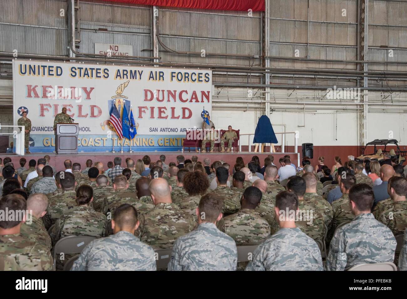 Col. Roy Collins, 37th Training Wing, commander, offers opening remarks