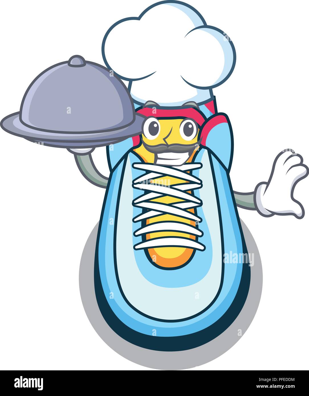 Chef with food cartoon sneaker with rubber toe Stock Vector Image & Art -  Alamy