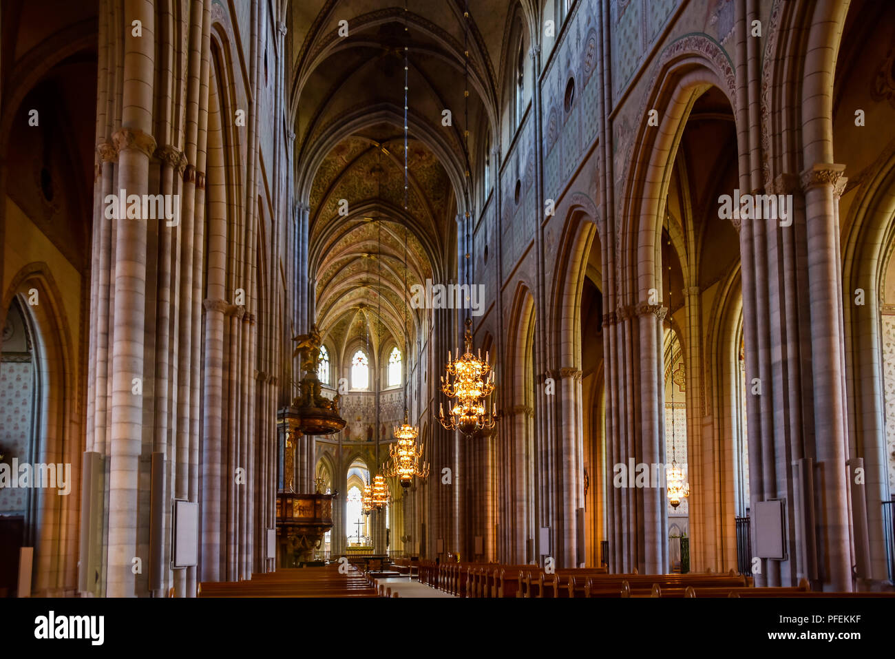 Interior, Uppsala Cathedral - Uppsala, Sweden Stock Photo