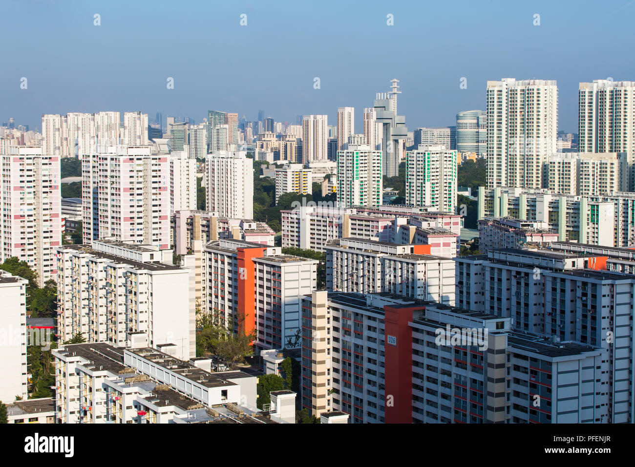 Image showcasing Dense urban high rise housing in Singapore Stock Photo - Alamy