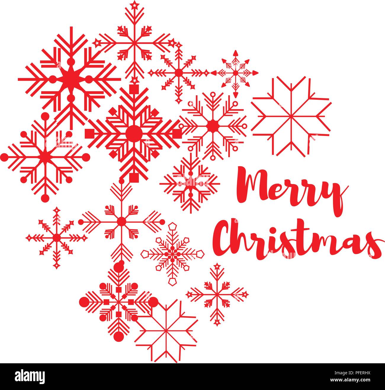Vector illustration. Set of snowflakes in the style of a flat Stock ...