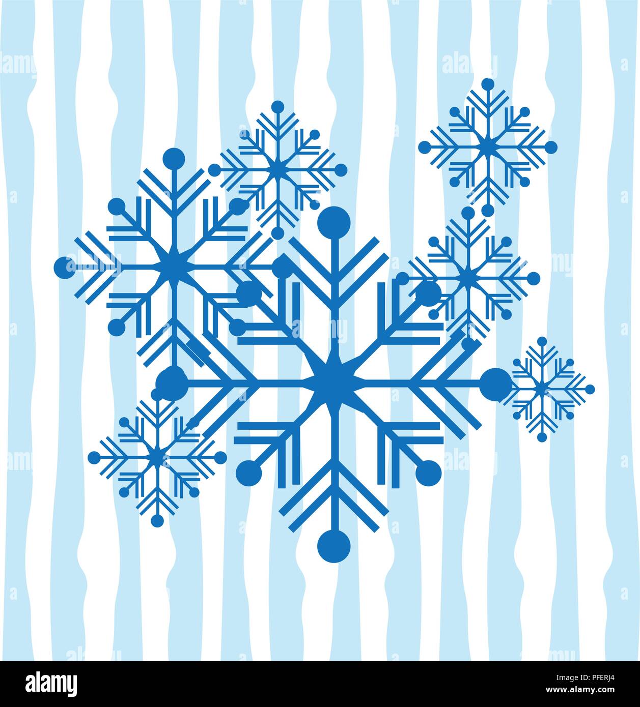 Vector illustration. Set of snowflakes in the style of a flat Stock ...
