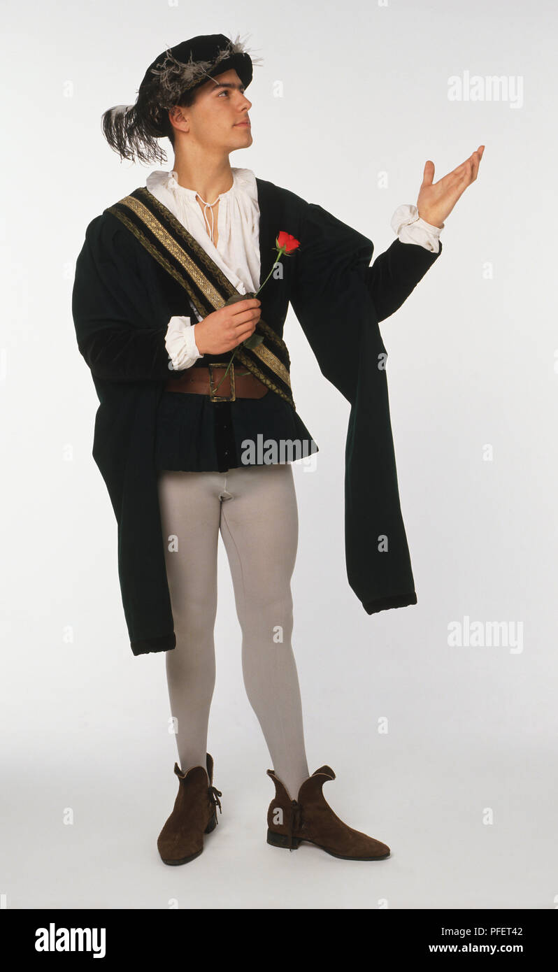 Man wearing 16th century costume Stock Photo