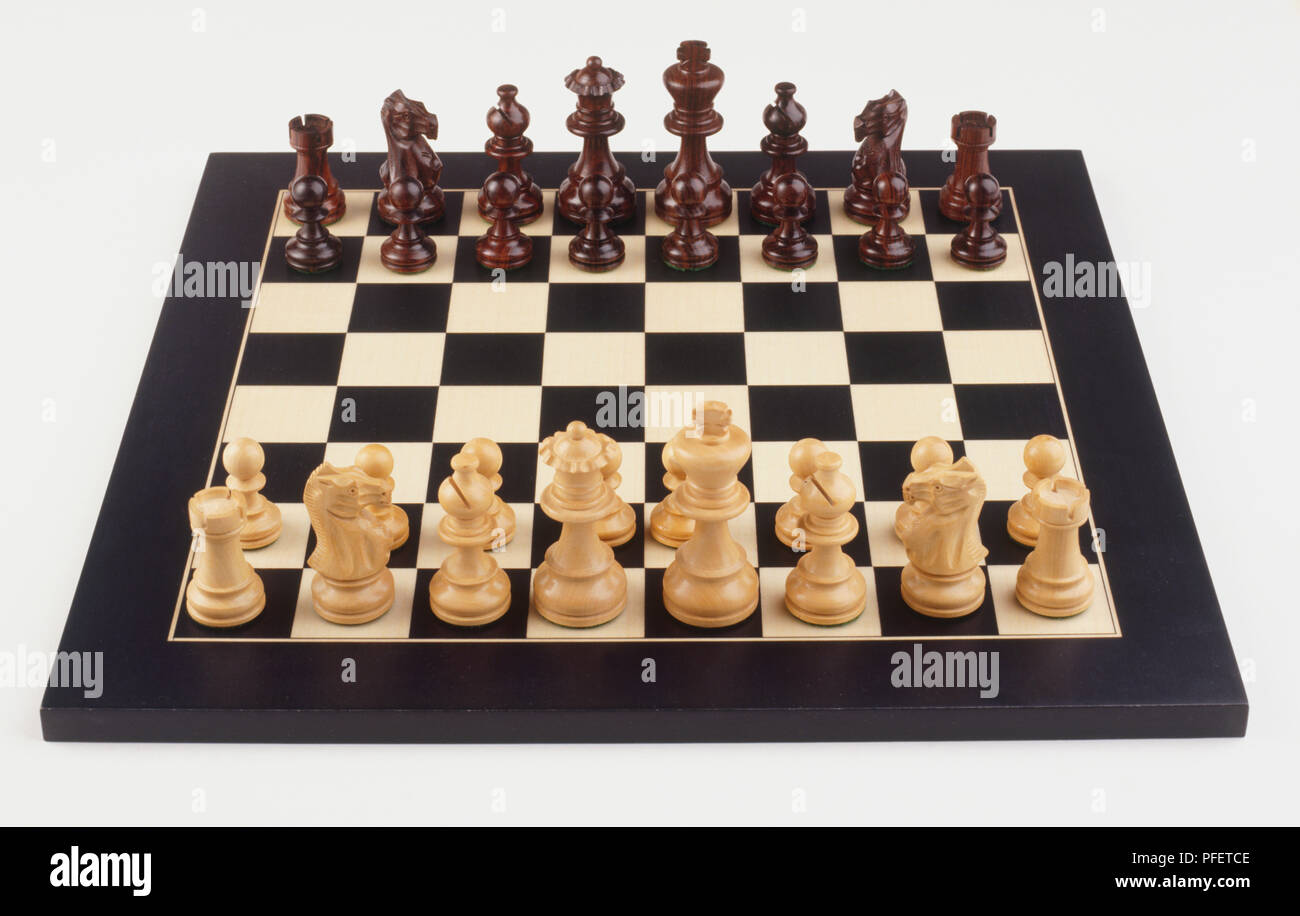 Chess Board Set Up To Begin a Game Stock Photo - Image of pieces