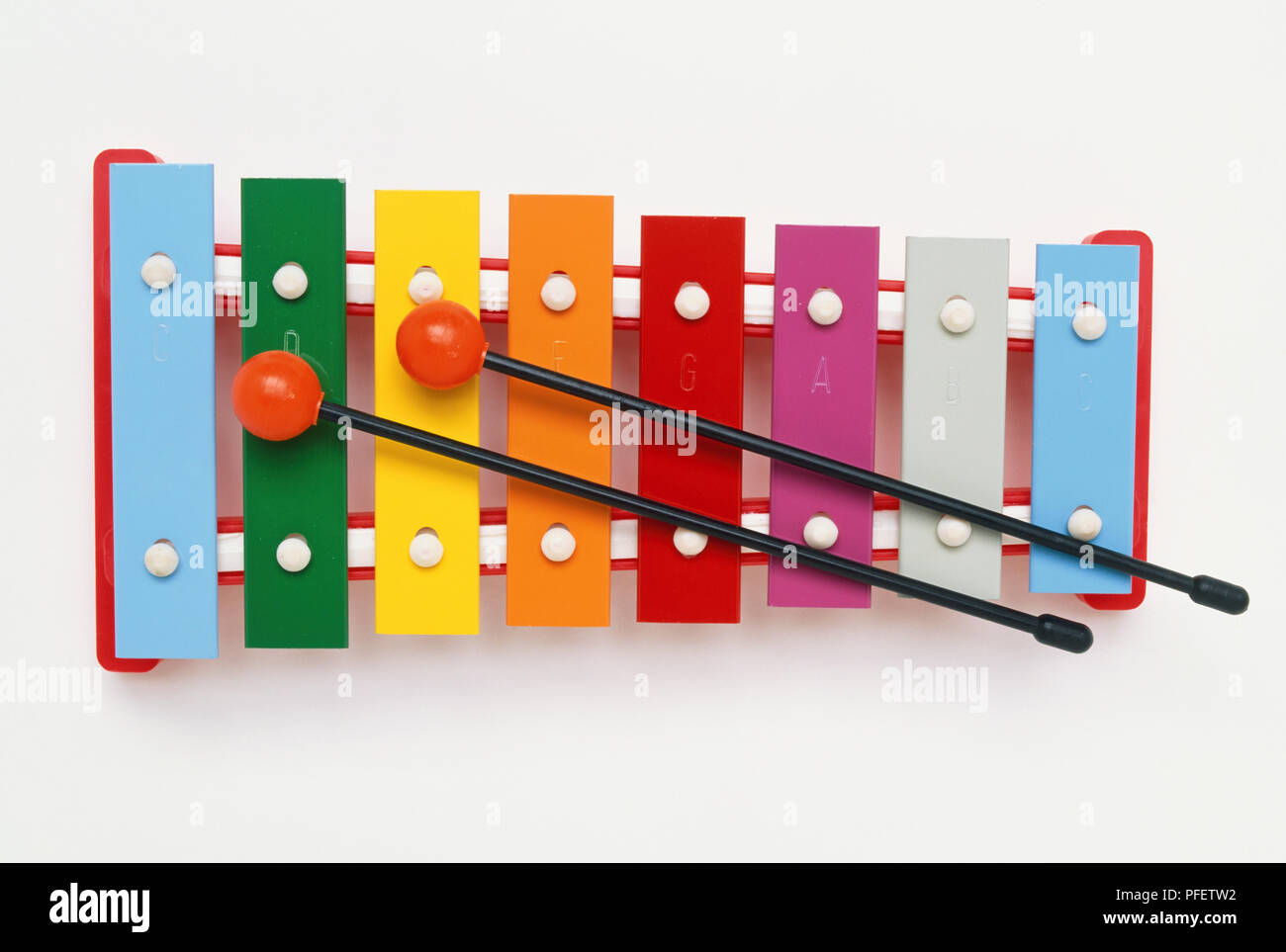 Multi Coloured Xylophone Stock Photo Alamy