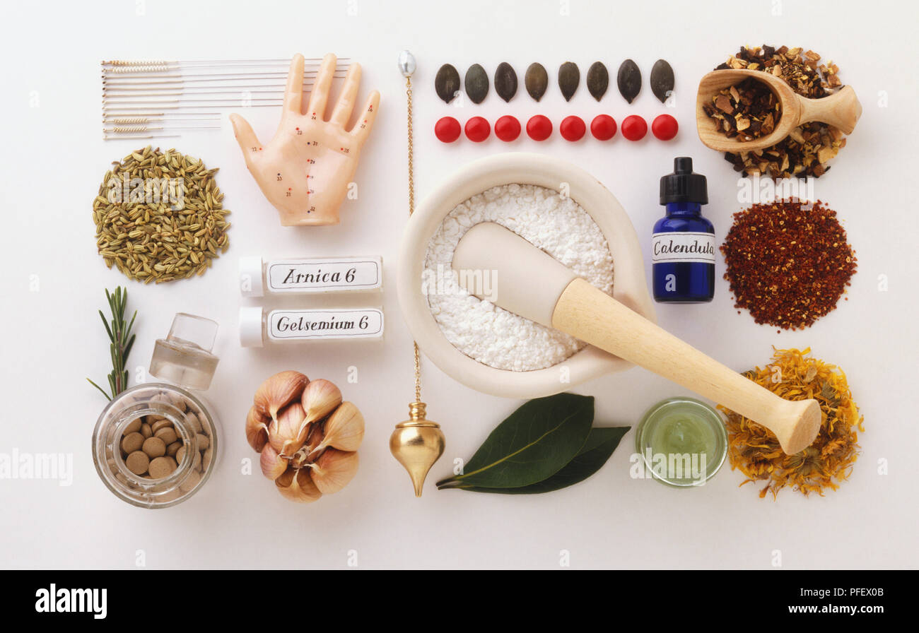 Large Selection Of Drugs And Natural Remedies Used In Complementary Medicine View From Above Large Selection Of Drugs And Natural Remedies Used In Complementary Medicine View From Above