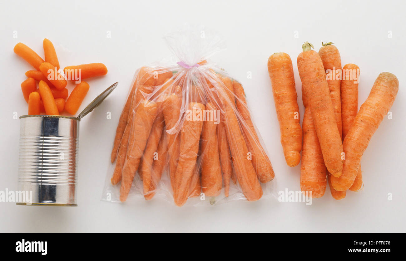 Download Carrots In Tin Can Plastic Bag And Loose Stock Photo Alamy PSD Mockup Templates