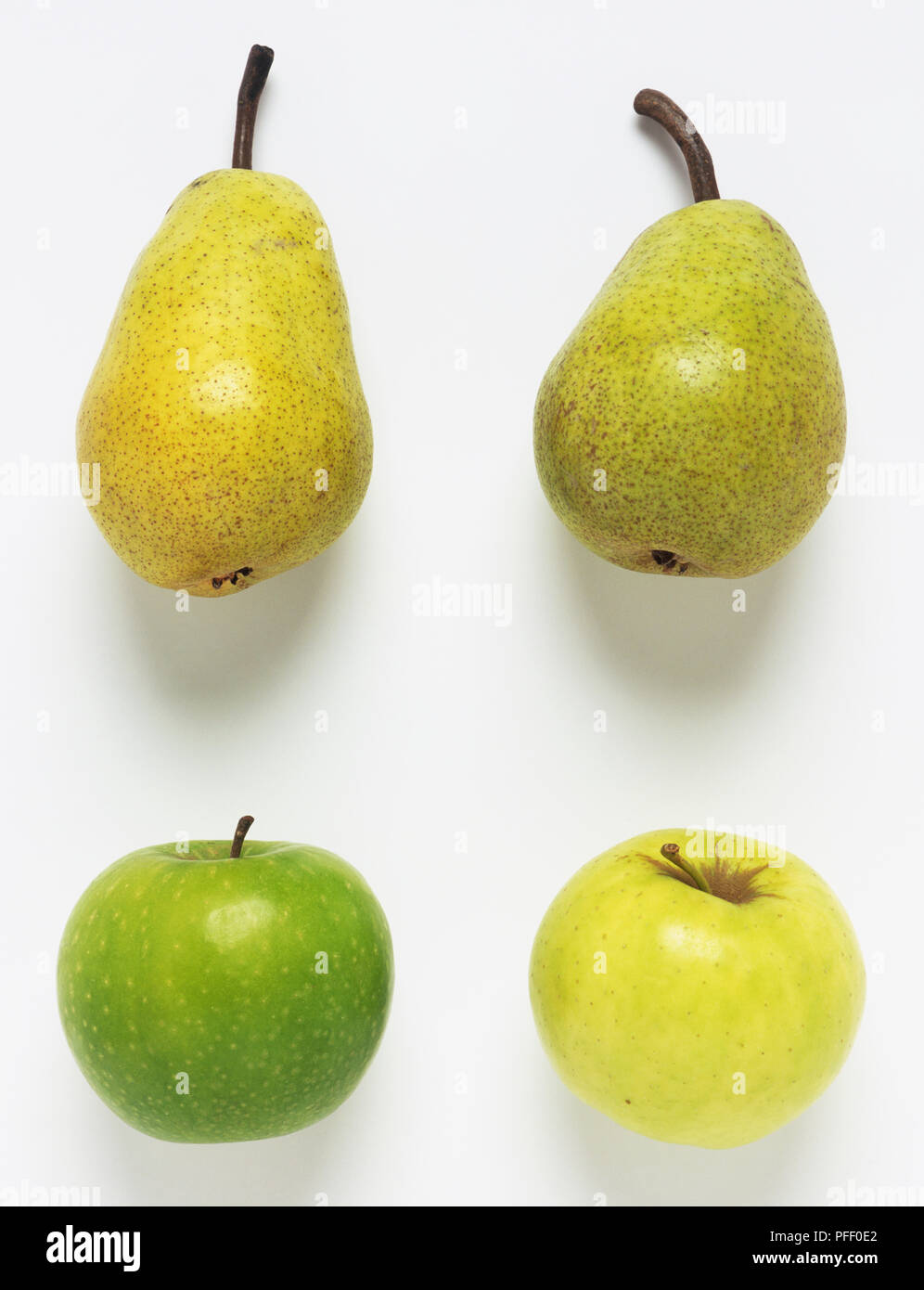 Two pears and two apples Stock Photo