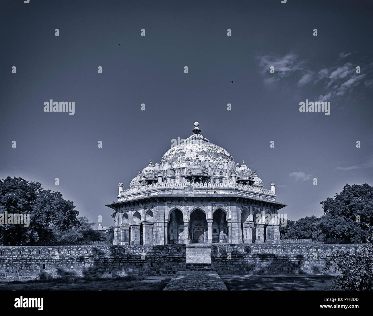New Delhi , India-August 27, 2014 Different View Of Isa Khan Niyazi Tomb. Stock Photo
