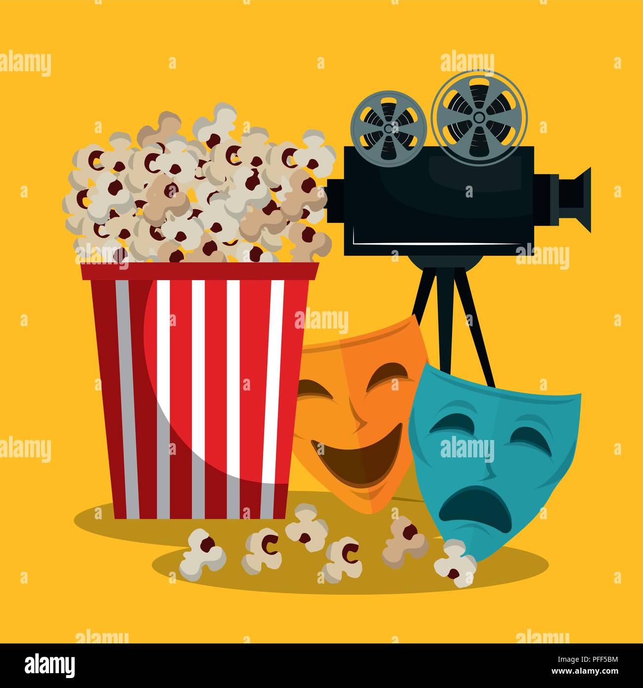 pop corn cinema enterainment Stock Vector