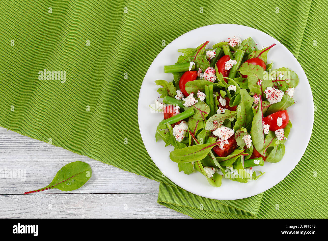 Delicious Healthy Low Calories Salad Of Green Beans Chard