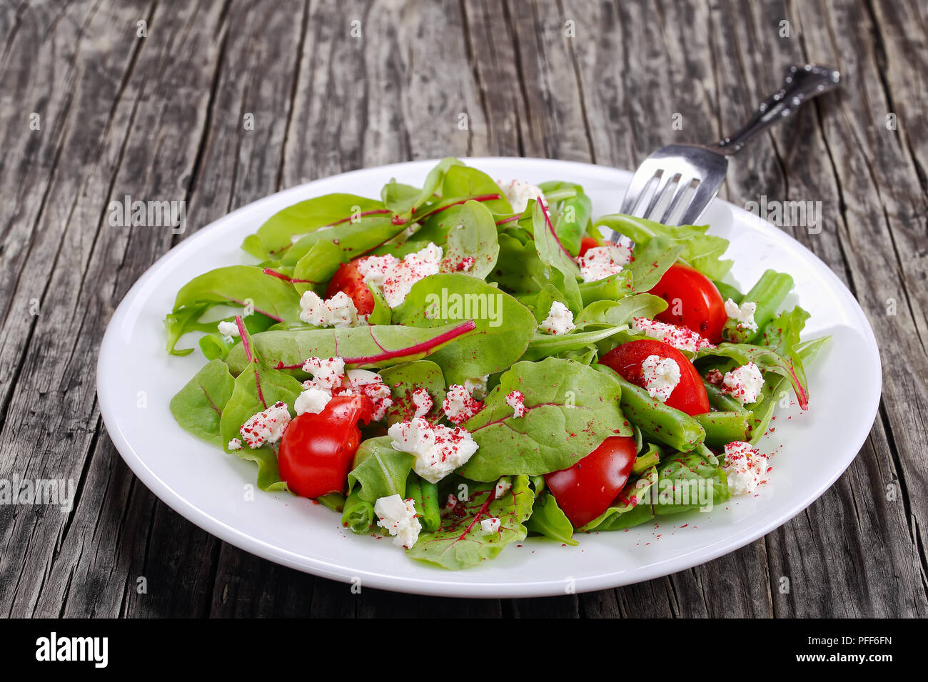 Delicious Healthy Low Calories Salad Of Green Beans Chard