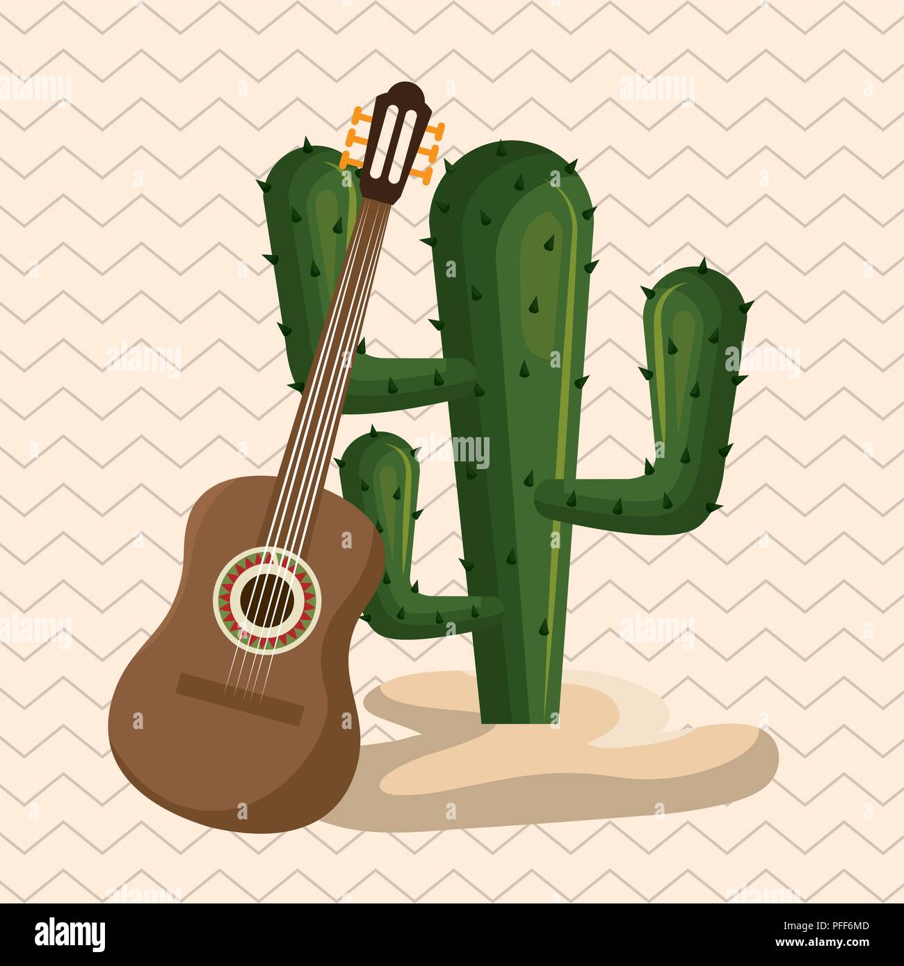 cactus-with-mexican-culture-icons-stock-vector-image-art-alamy