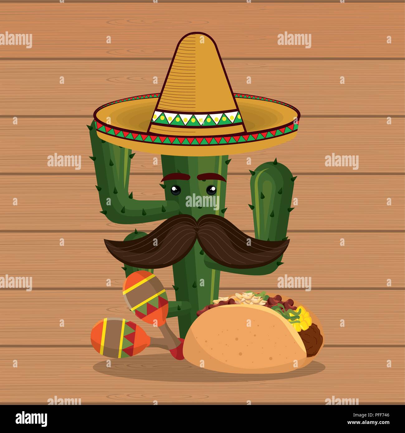 cactus-with-mexican-culture-icons-stock-vector-image-art-alamy