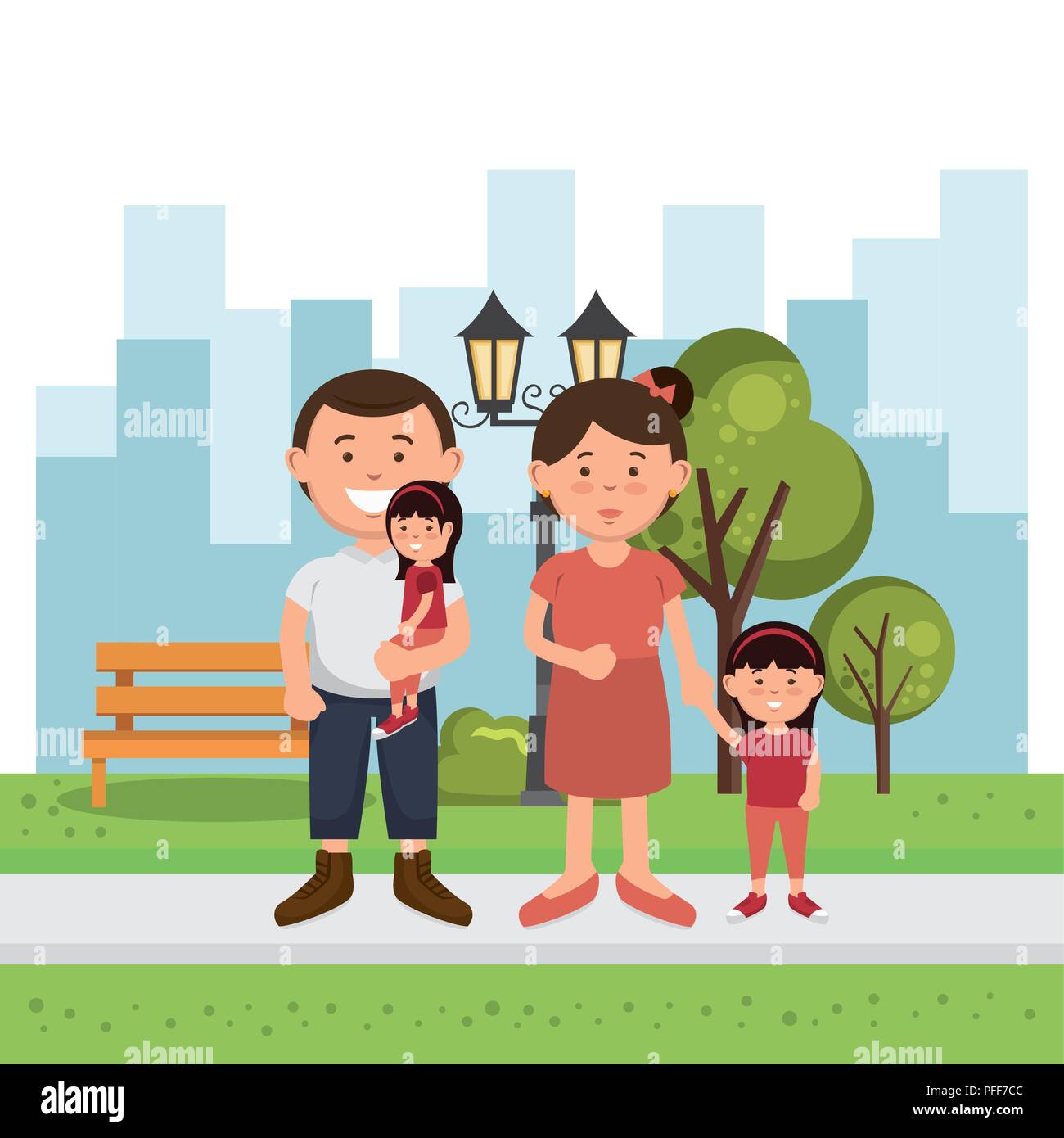 family members on the park Stock Vector Image & Art - Alamy