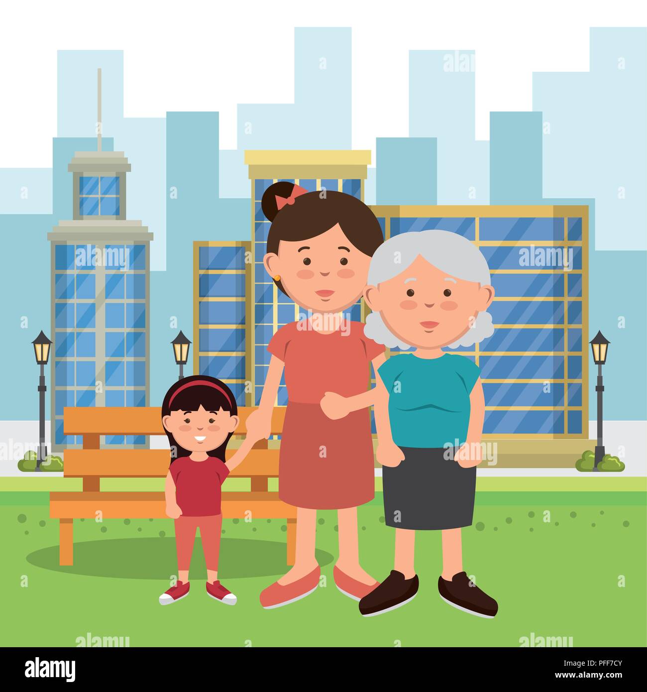 family members on the park Stock Vector Image & Art - Alamy