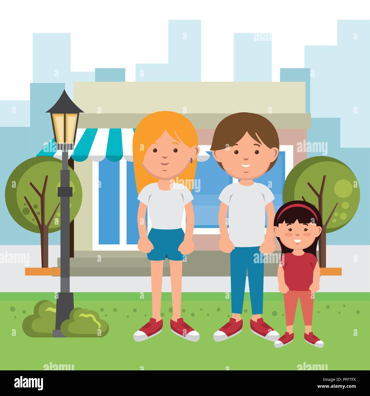 family members on the park Stock Vector Image & Art - Alamy
