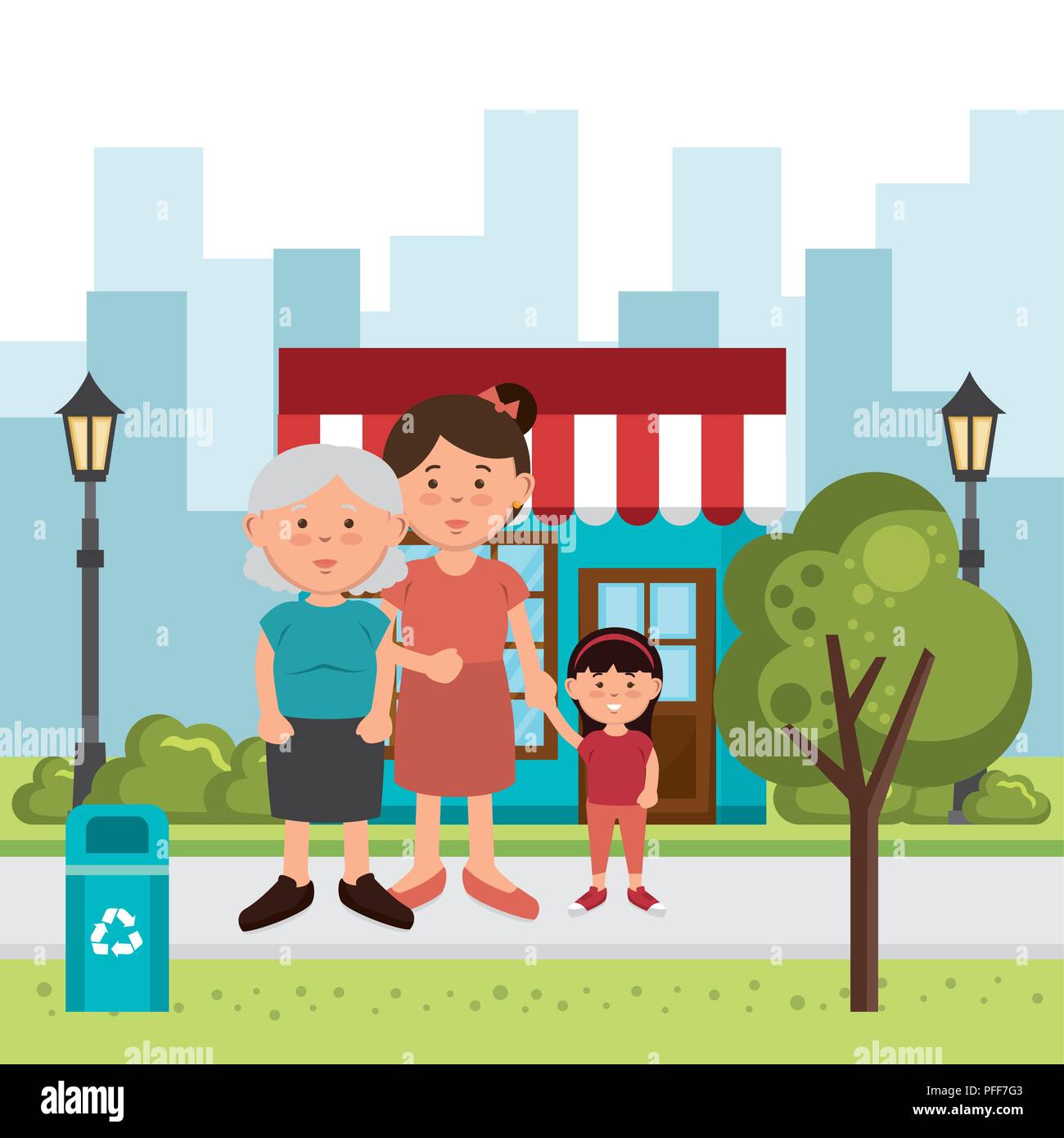 family members on the park Stock Vector Image & Art - Alamy