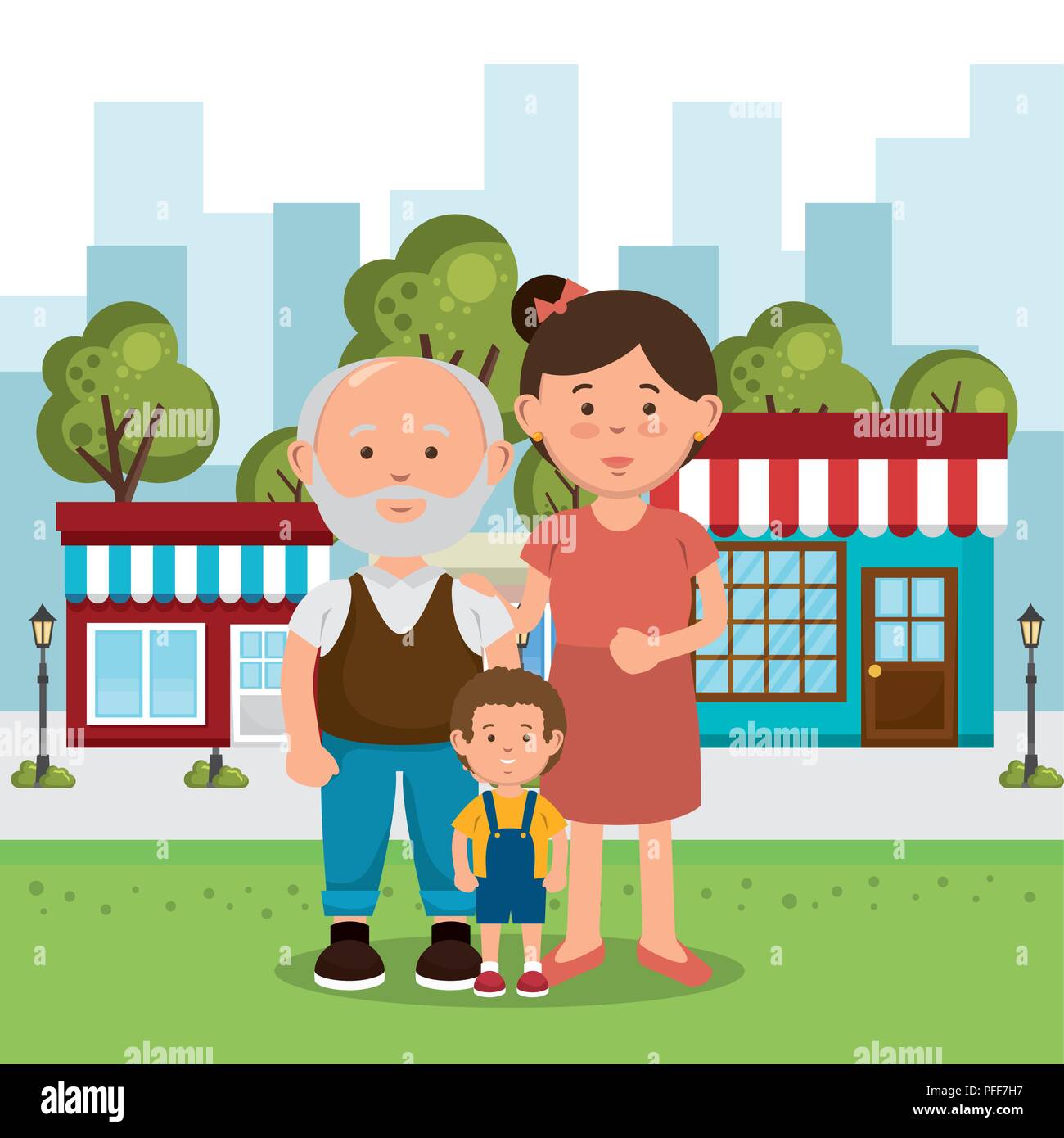 family members on the park Stock Vector Image & Art - Alamy