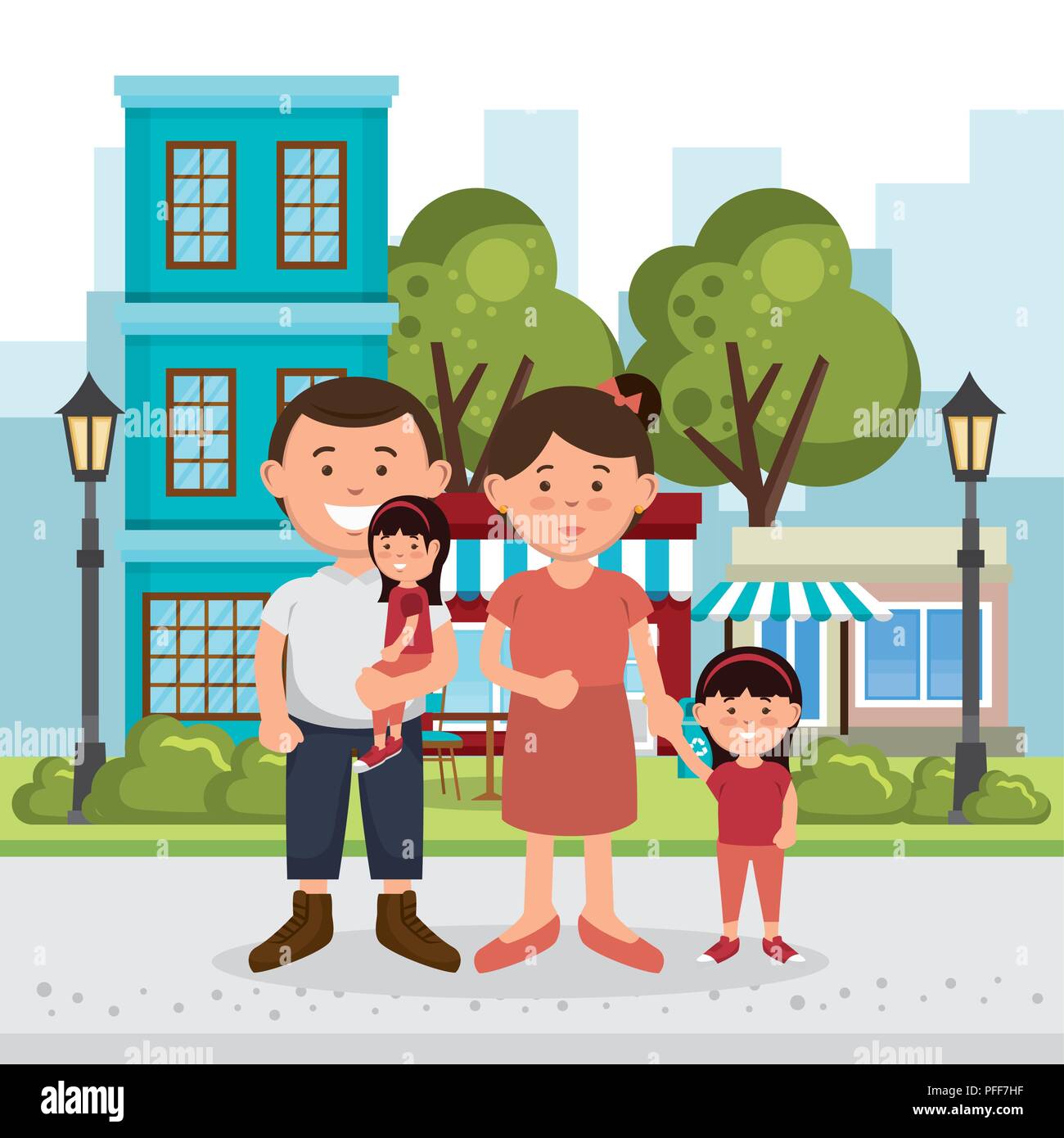family members on the park Stock Vector Image & Art - Alamy