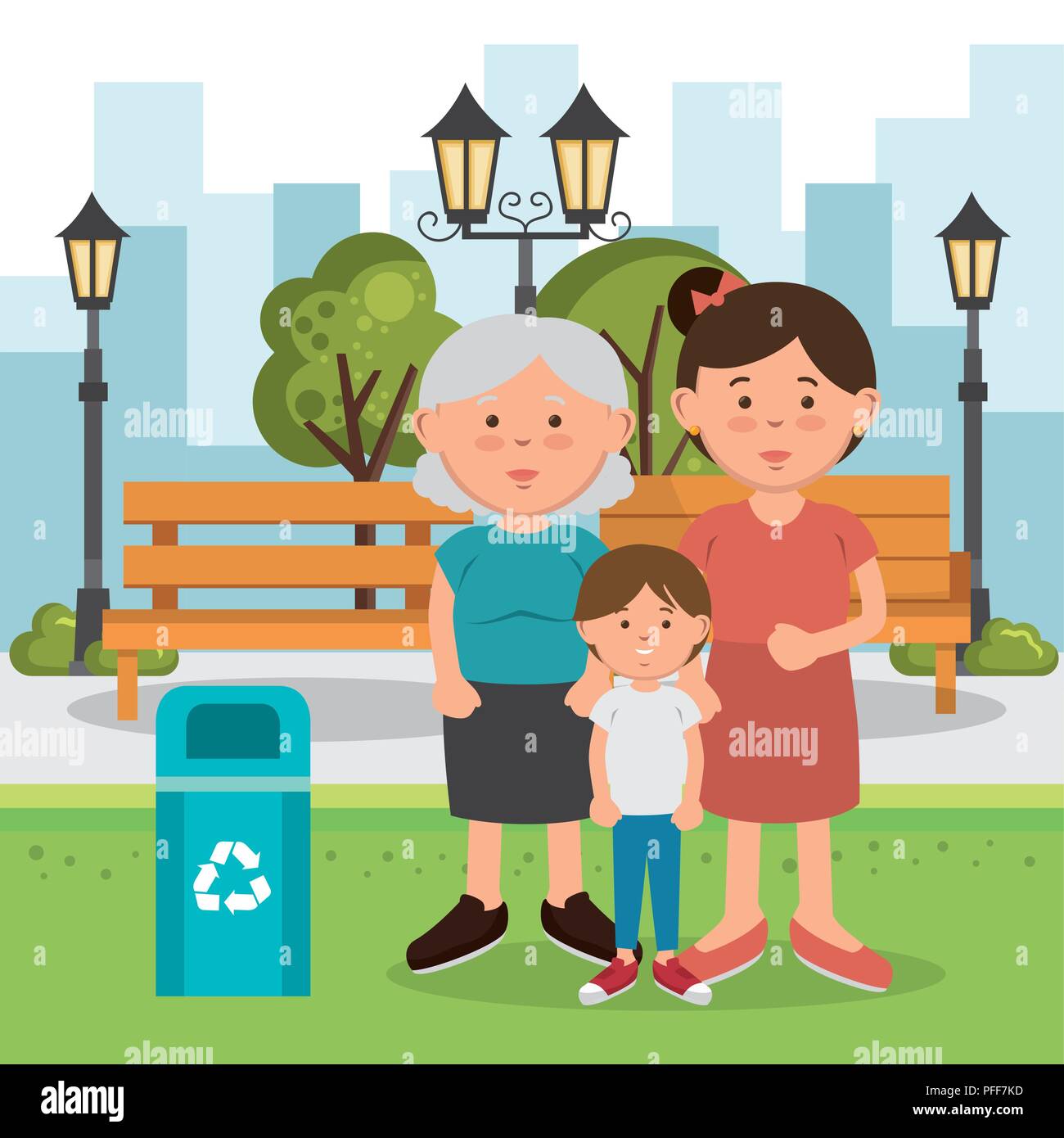 family members on the park Stock Vector Image & Art - Alamy