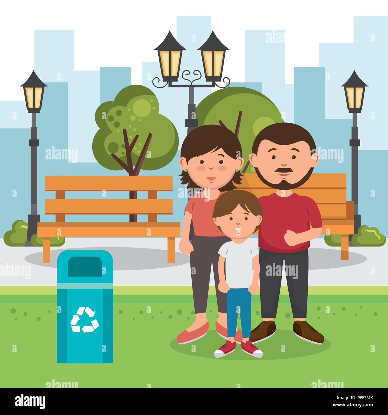 family members on the park Stock Vector Image & Art - Alamy