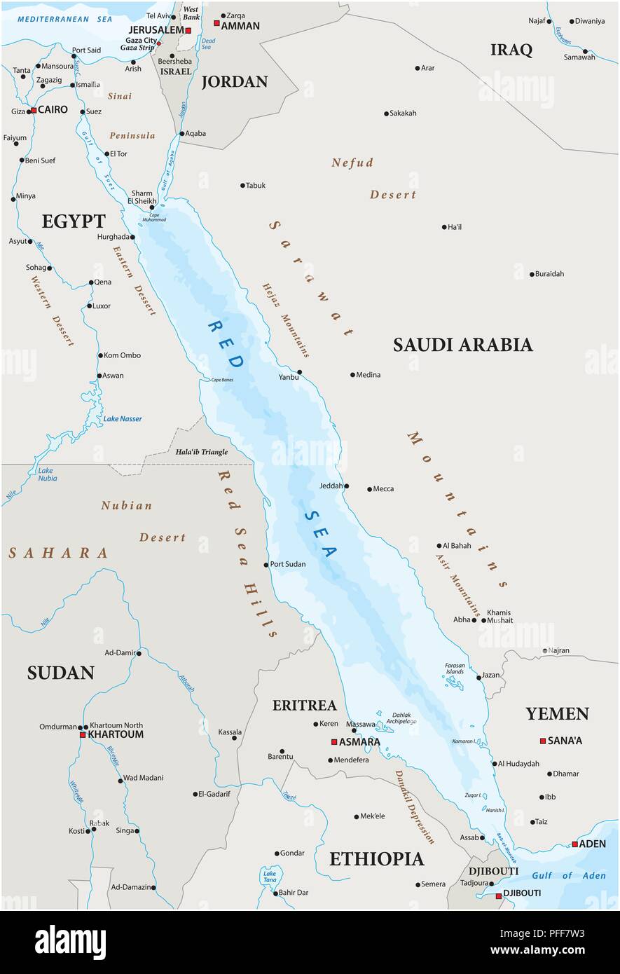 Map of the suez canal hi-res stock photography and images - Alamy