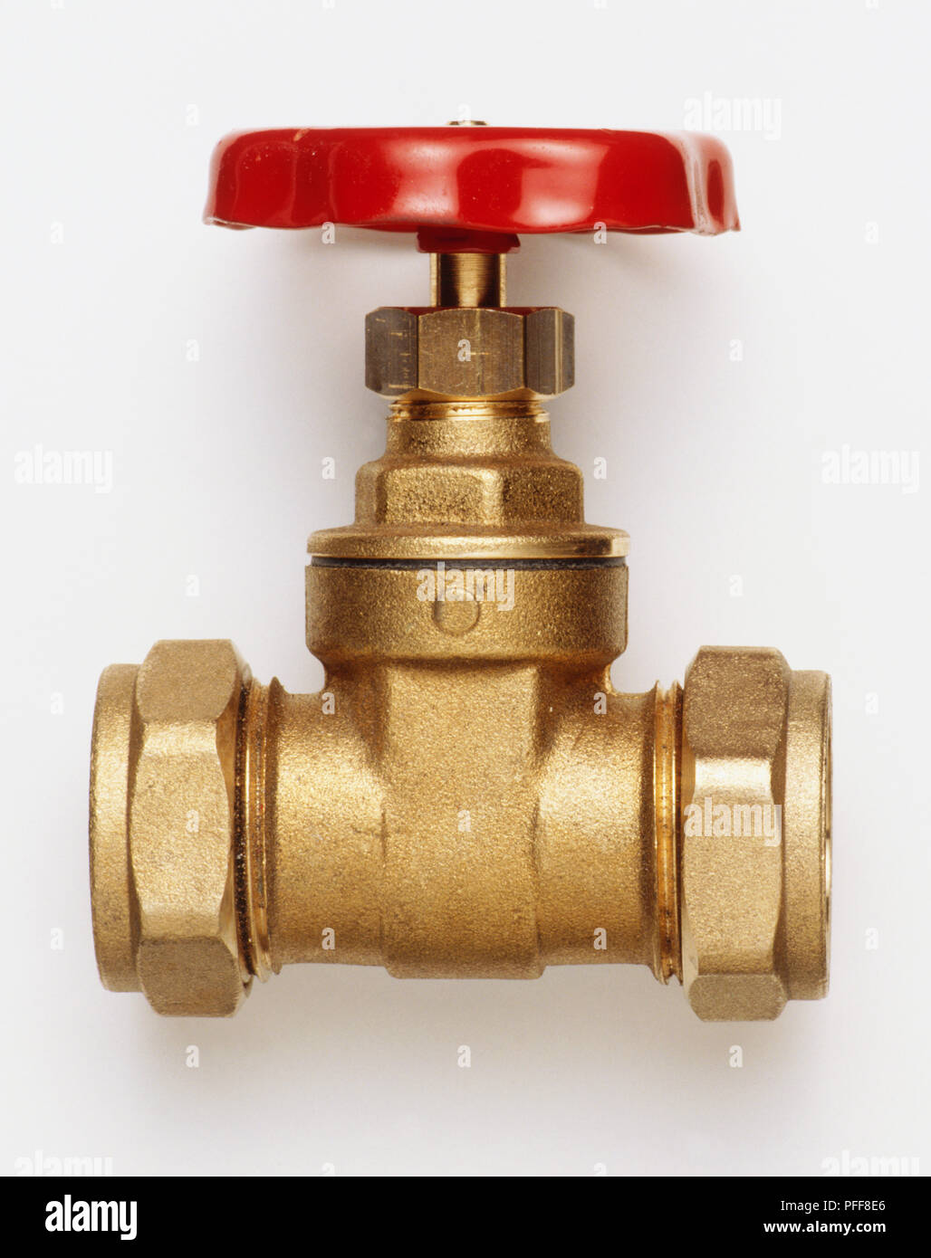 Gate valve, close up, side view Stock Photo