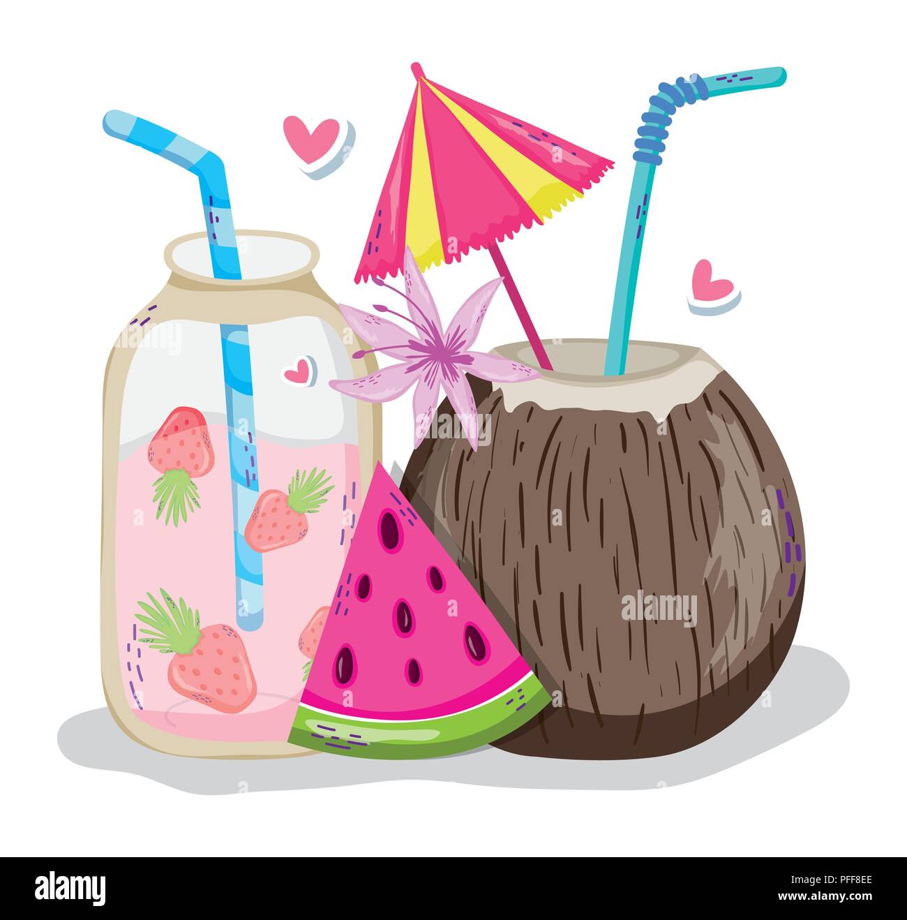 Summer Cocktails Cartoons Stock Vector Image Art Alamy