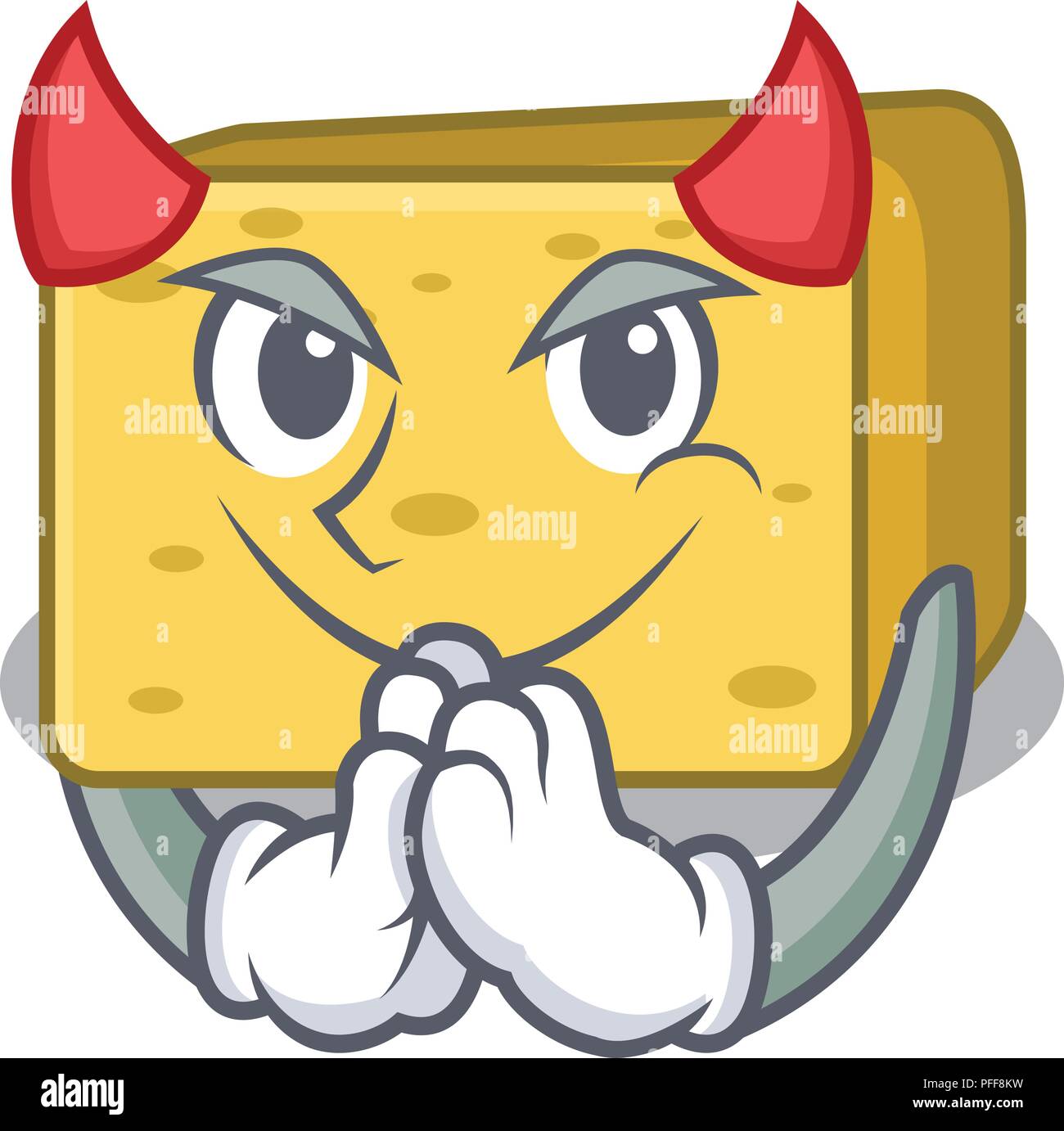 Devil gouda cheese pieces cartoon Stock Vector Image & Art Alamy