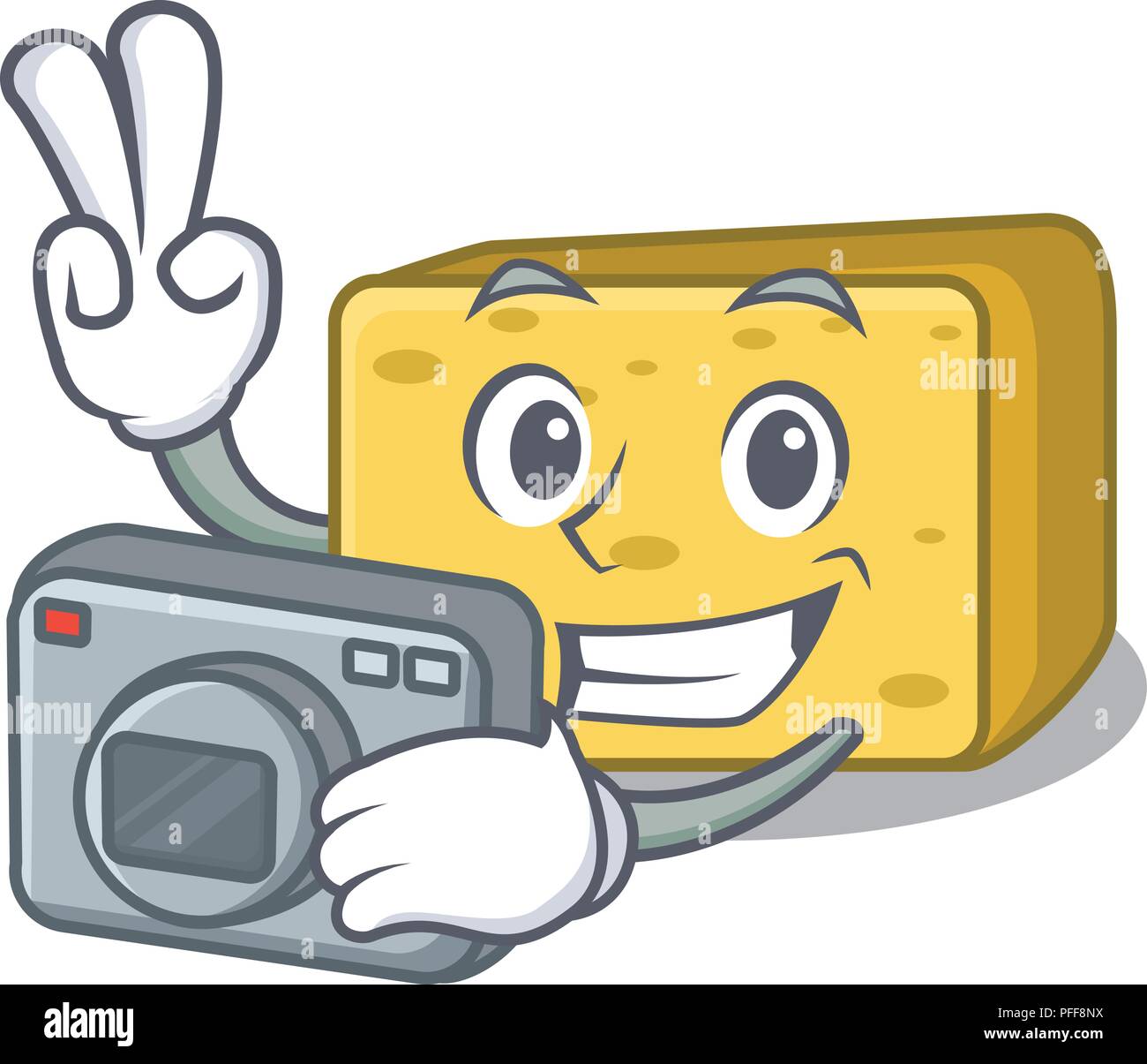 Photographer gouda cheese pieces cartoon Stock Vector Image & Art Alamy