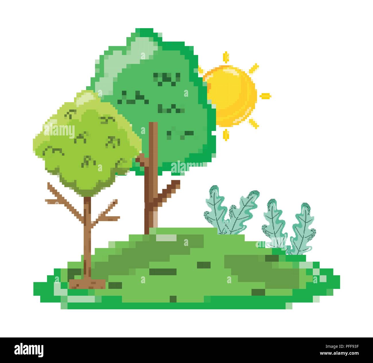 Pixelated forest scenery Stock Vector Image & Art - Alamy