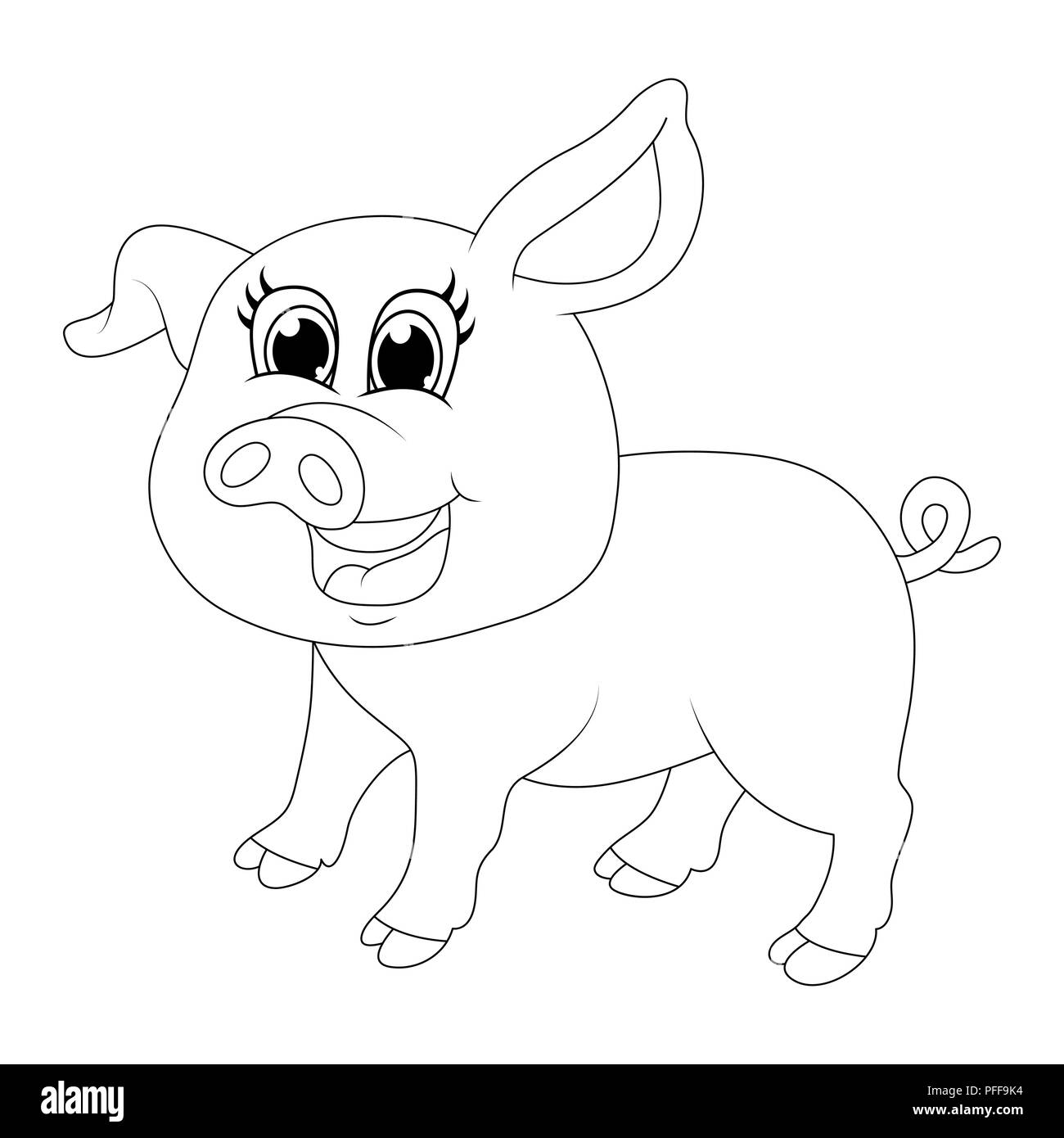 pig cartoon character vector design isolated on white background Stock Vector