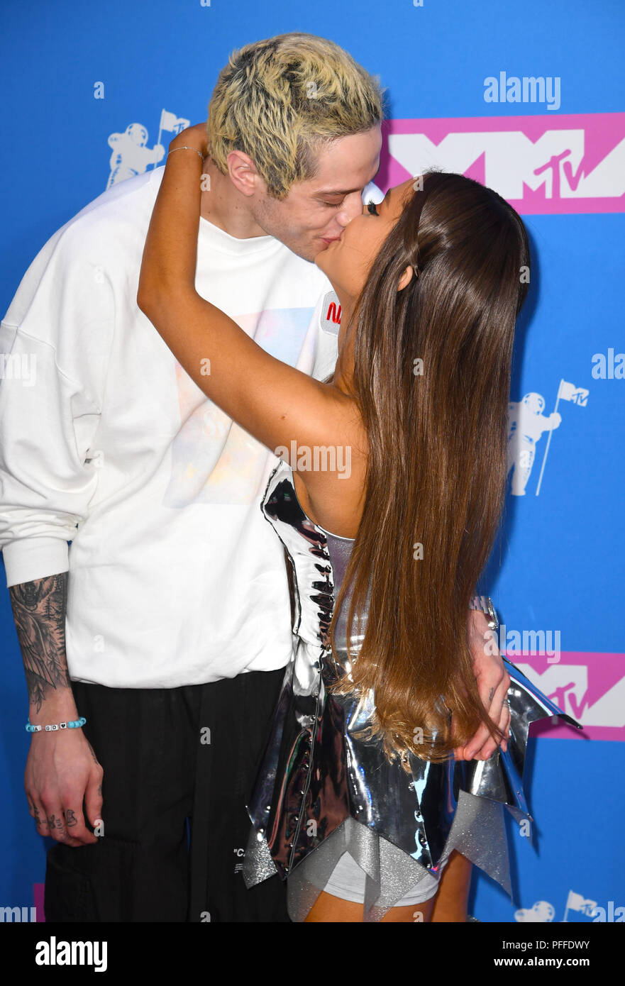 Ariana Grande and Pete Davidson attending the 2018 MTV Video Music Awards  held at Radio City Music Hall in Los Angeles, USA. Picture date: Monday  August 20, 2018. See PA Story SHOWBIZ