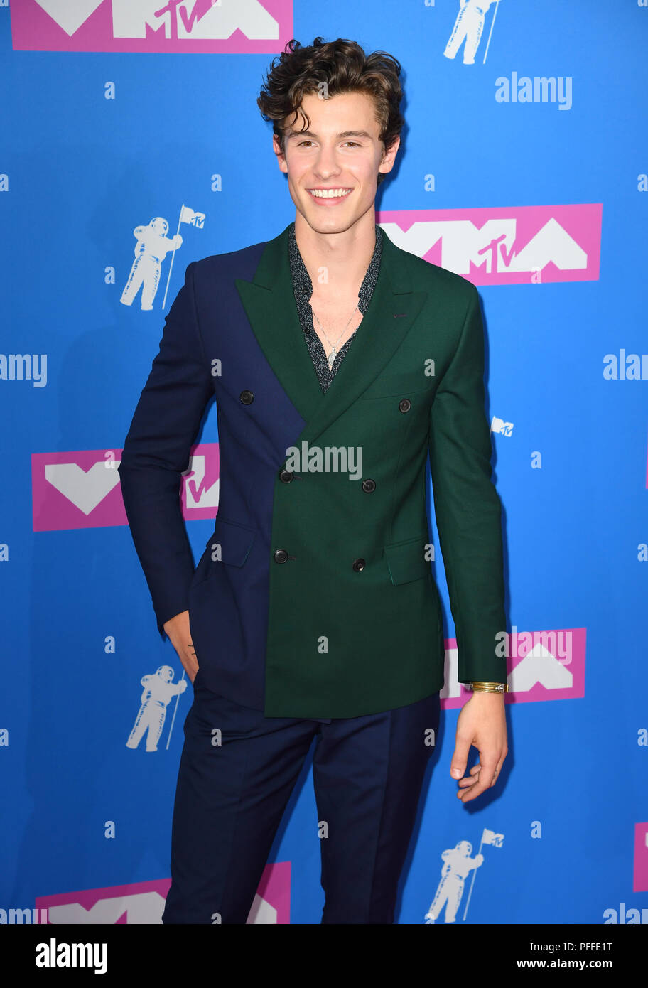 Shawn Mendes attending the 2018 MTV Video Music Awards held at Radio City Music Hall in Los Angeles, USA. Picture date: Monday August 20, 2018. See PA Story SHOWBIZ VMAs. Photo credit should read: PA/PA Wire Stock Photo