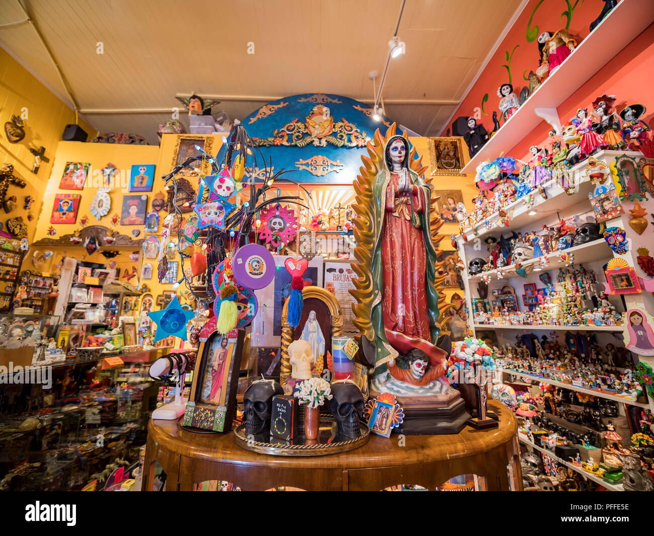 San Francisco, AUG 17: Interior view of a Mexican style shop on AUG 17, 2018 at San Francisco, California Stock Photo