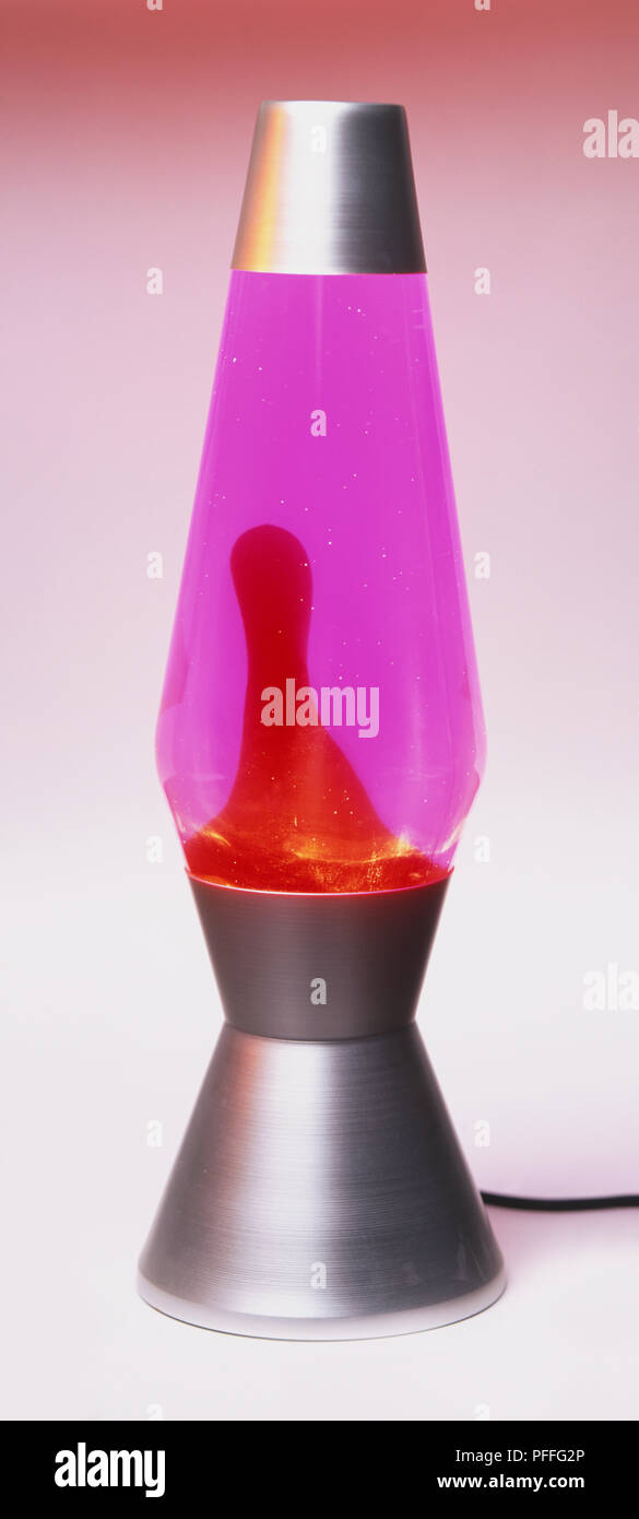 A bright pink lava lamp. Stock Photo