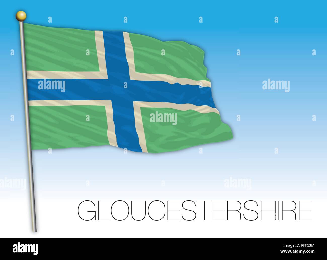 Gloucestershire Flag United Kingdom Vector Illustration Stock Vector gloucestershire-flag-united-kingdom-vector-illustration-stock-vector