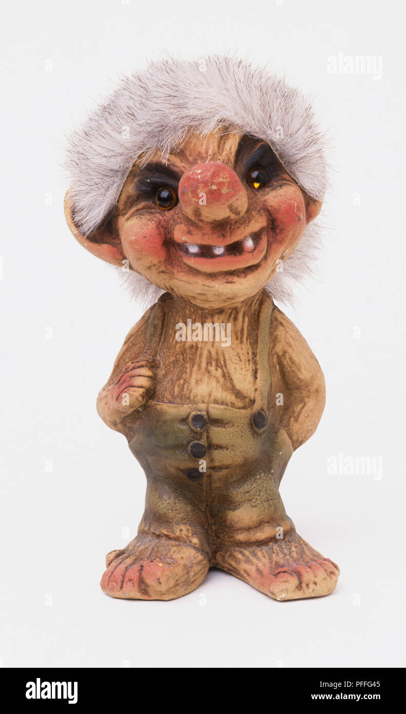 Scandinavian troll figurine, close up. Stock Photo