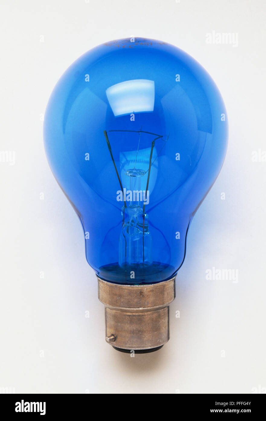 Blue light bulb Stock Photo Alamy