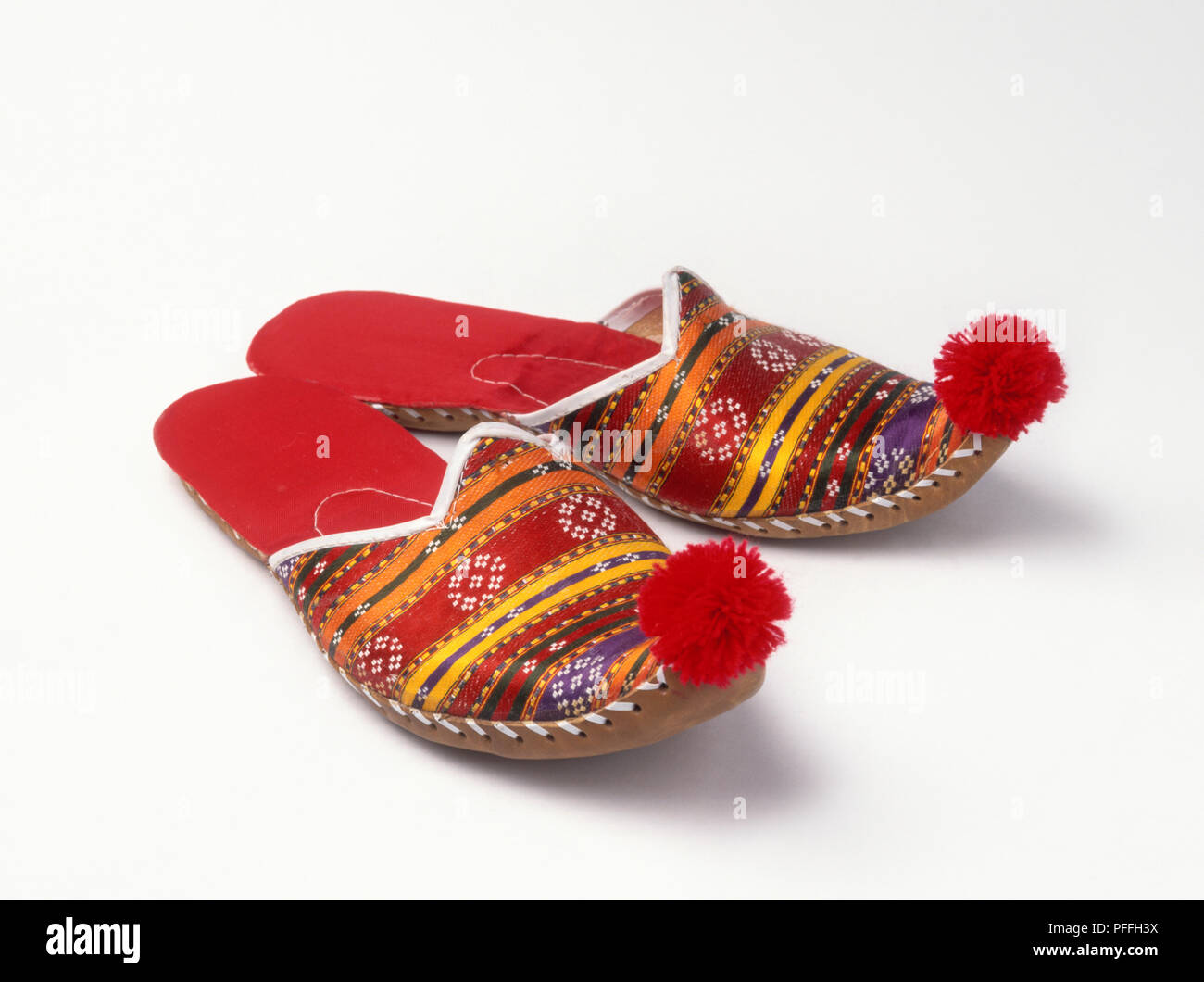 Pair of brightly coloured Turkish slippers Stock Photo - Alamy